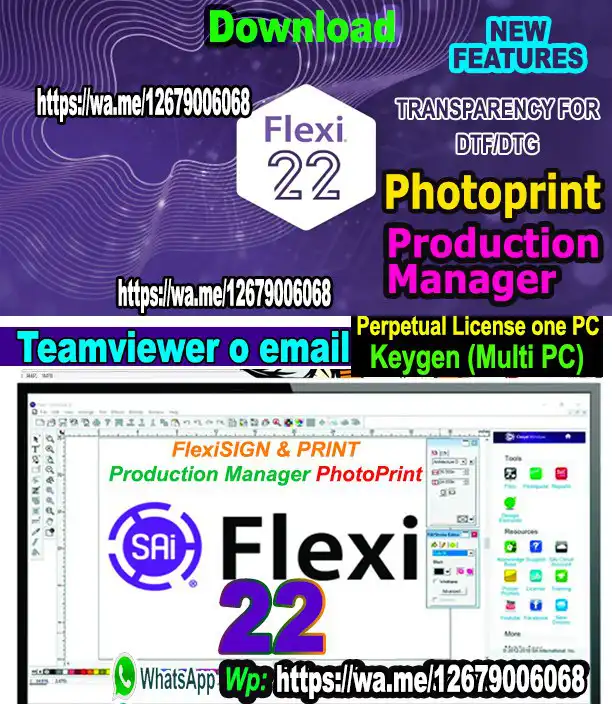 Software rip printing and cutting plotter , Flexisign low cost,  